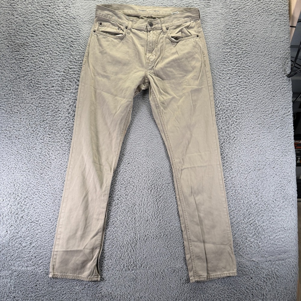 Old Navy Built-In Tough Jeans Mens 32x34 Beige Cotton Denim Straight Streetwear